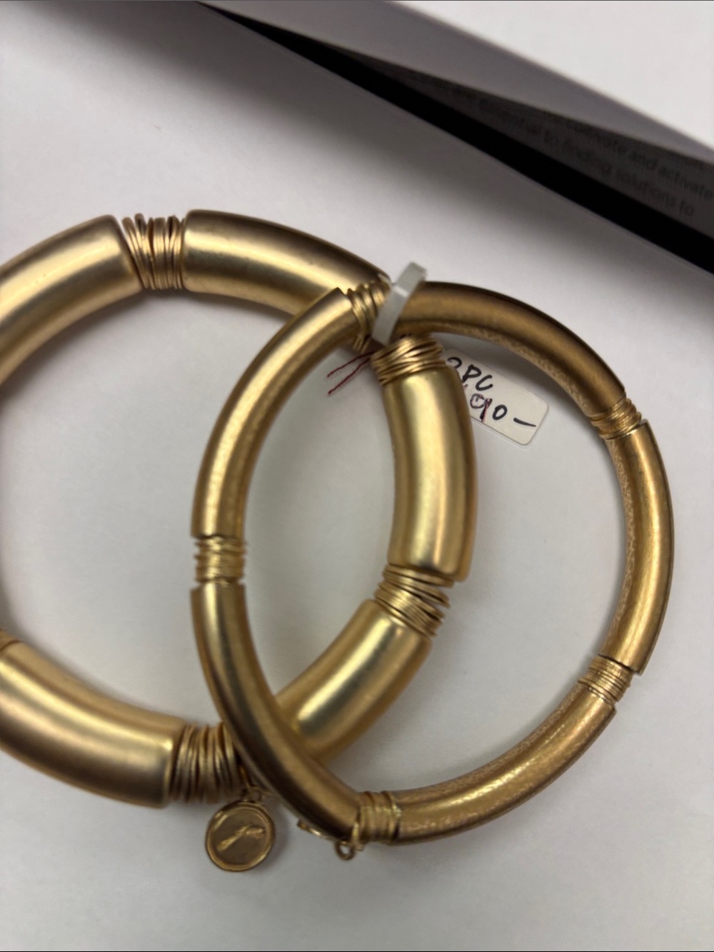 Jane Marie Gold Tube Wrap Accent Bangle Bracelet - Women's Jewelry - Picture 8 of 8